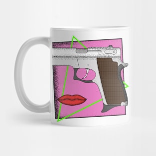 Retro Pistol and Lips Mug